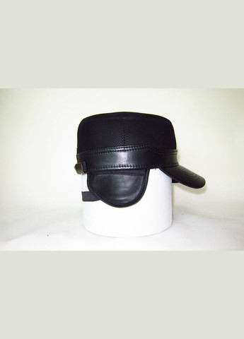 Мужская зимняя из натуральной кожи черная на натуральном мехе DAVANI 00533 No Brand кепка немка (315702920)