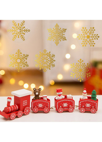 Наклейки на бобине «Снежинки» 2,5 см, в рулоне 500 шт – прозрачная с золотом No Brand (356509772)