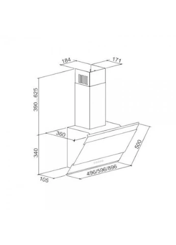 Вытяжка наклонная Focus 700 60 BG ELEYUS (314975699)