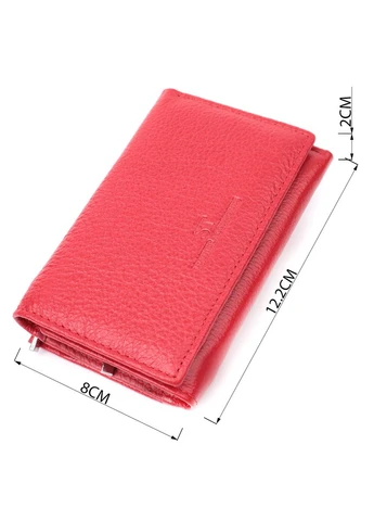 Кожаный удобный женский кошелек в три добавления 22490 Красный st leather (341255707)