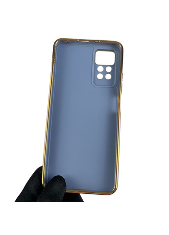 Чохол для Redmi Note 12 Pro 4G глянсовий із золотою окантовкою із захистом камери на сяомі редмі нот 12 про 4г синій Xiaomi (366023343)