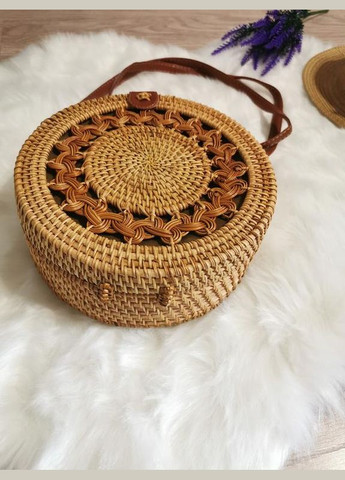 Жіноча сумка плетені з ротанга кругла річна No Brand (330618872)