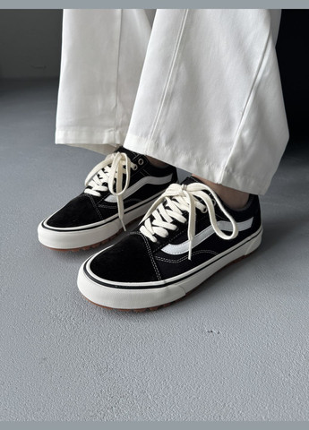 Черные демисезонные кроссовки мужские и женские vans old skool mte-1 black white | ванс олд скул черные No Brand