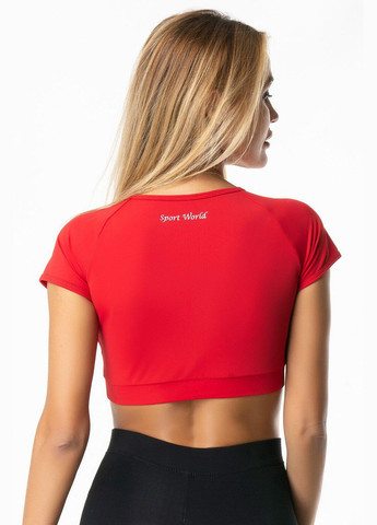 Женский спортивный топ-футболка красный топ для фитнеса с коротким рукавом XS Opt-kolo (286330522)