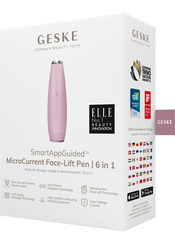 Мікрострумова ручка для підтяжки обличчя MicroCurrent Face-Lift Pen 6в1 pink GESKE (341526258)