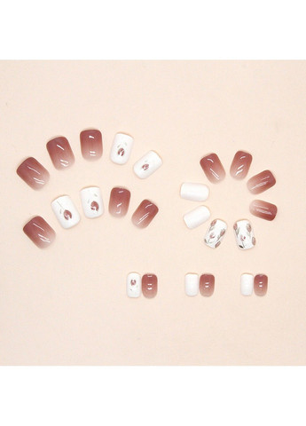 Накладні нігті з клеєм A759 Бежевий 24 шт (A9959) Nails (308864002)