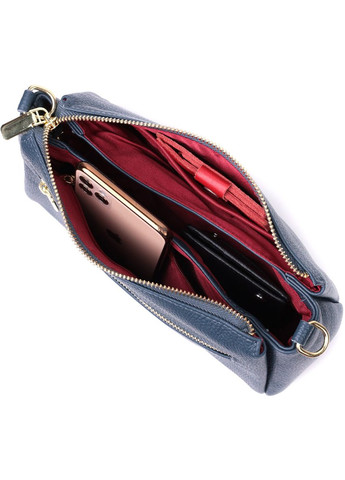 Женская практичная сумка через плечо из натуральной кожи 22287 Синяя Vintage (298569126)