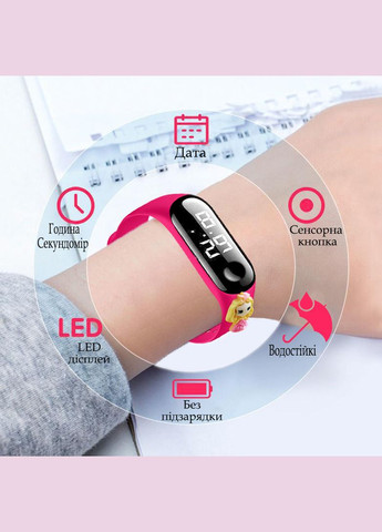 Детские сенсорные электронные часы с 3Д браслетом водонепроницаемые с куклойпринцессой Алиса Малиновый PRC (262890101)