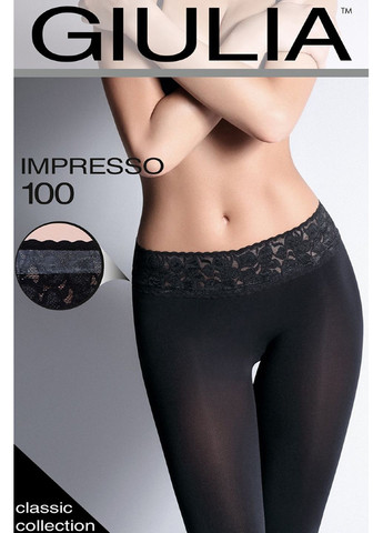 Колготки плотные с кружевным поясом Impresso 100d Giulia (349499708)