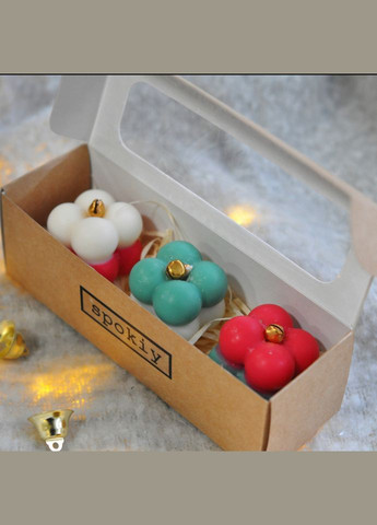 Новорічний набір свічок із соєвого воску «Bubble» SP2401 ручна робота 3 шт Spokiy (315135476)