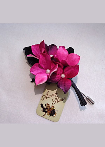 Брошь цветок из ткани ручной работы "Пестрая Роза" No Brand (349843097)