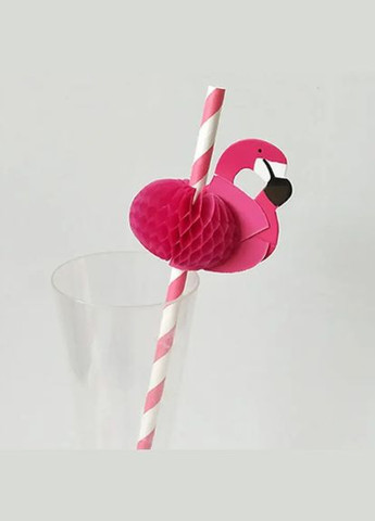 Коктейльні трубочки Фламінго 10 штук 19 см рожевий Jannet трубочка (333969040)