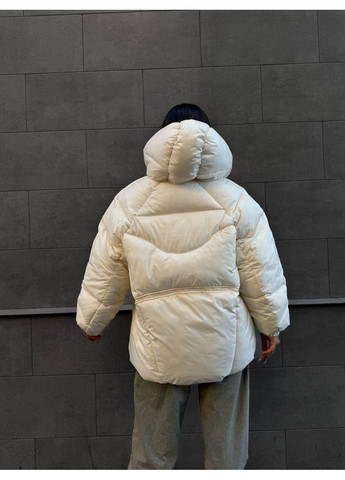Молочна зимня куртка жіноча Гермес
