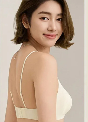 Айворий бралетт жіночий гладенький безшовний бюстгальтер-бралет з сіточкою між чашками summer air (1862-75-01) Macarena без кісточок