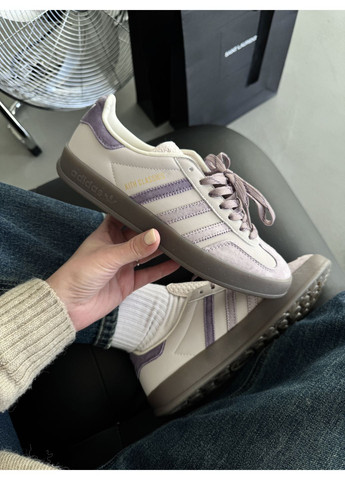 Комбіновані Осінні кросівки чоловічі adidas gazelle x kith classics ash purple адідас газель No Brand