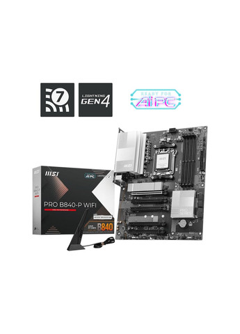 Материнская плата PRO B840-P WIFI sAM5 B840 4xDDR5 M.2 HDMI WiFi BT ATX MSI (317863369)