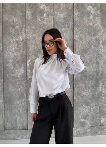 Белая классическая рубашка однотонная DK/DL Мода без кордонів