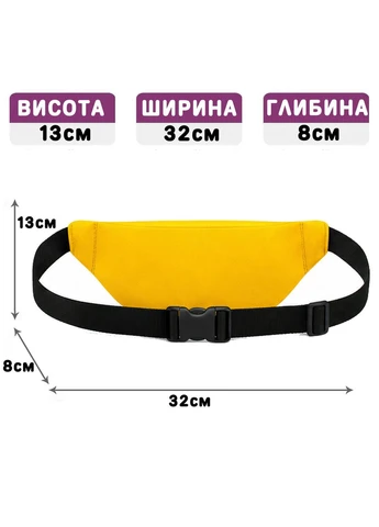 Сумка-бананка желтая оптом под нанесение логотипа и брендирование (5130) No Brand (391052360)