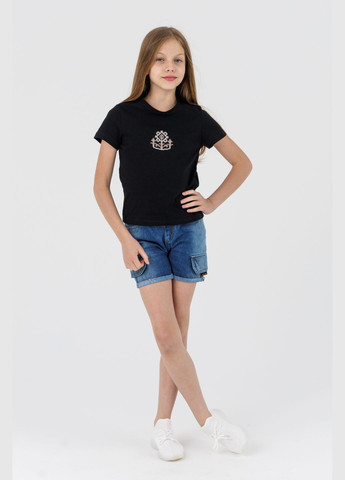 Чорна літня футболка з принтом дитяча s-e-kb02304-fl 116 см (2000990575432s) shop (2000990575432) Demos