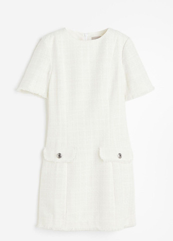 Белое деловое платье H&M однотонное