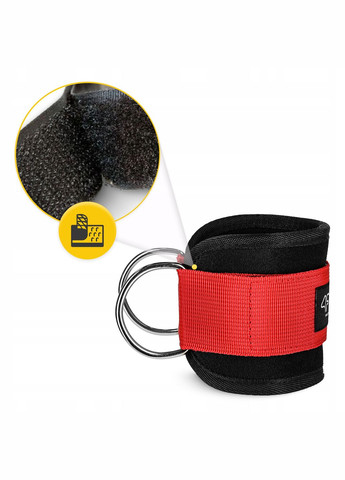 Манжети для тяги Ankle Strap 2 шт Black/Red () 4FIZJO P-5907739314819 (275653992)
