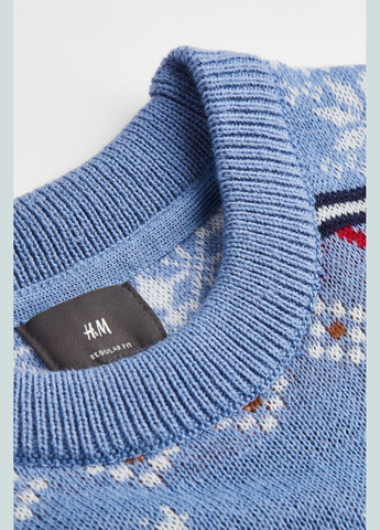 Блакитний зимовий светр H&M