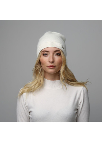 Шапка бини женская ангора молочная LINDA LuckyLOOK 947-390 (322792801)
