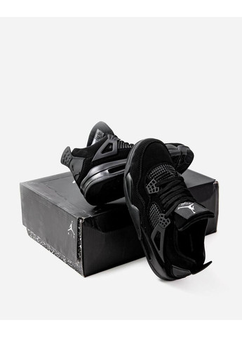 Чорні Осінні кросівки чоловічі nike air jordan retro 4 black найк аір джордан No Brand