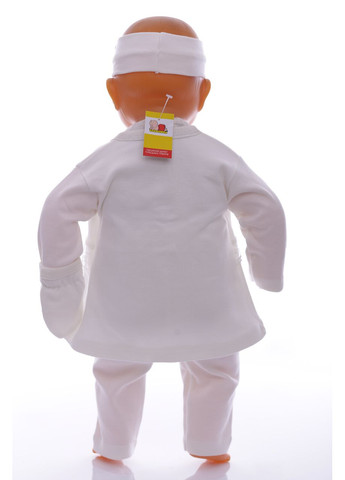 Білий демісезонний комплект кофта, сорочечка та пов'язка для дівчинки качечка білий 56 см (36996) BABYKROHA