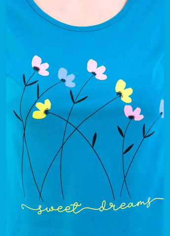 Бирюзовая всесезон пижама женская (футболка+штаны) (p-11090) Носи своє