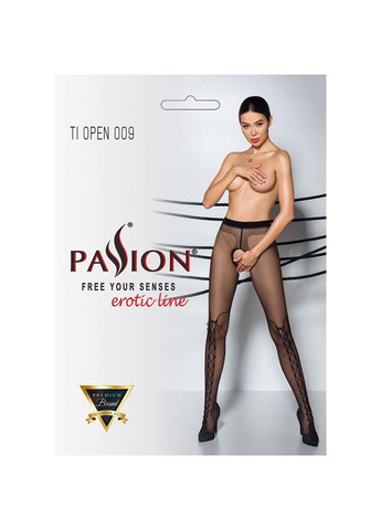 Колготки з відкритим доступом, імітація ботфорт TIOPEN 009 1/2 (20 den), black Passion (370777315)