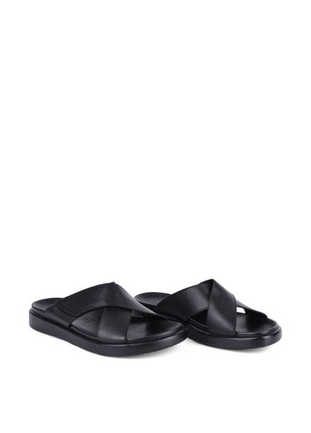 Черные мужские шлепанцы 1035-a28 черный кожа Miguel Miratez