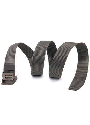 Практичний чоловічий ремінь з металевою пряжкою з текстилю 20597 Сірий Vintage (363019942)