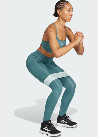 Зеленые демисезонные леггинсы optime essentials stash pocket full-length adidas