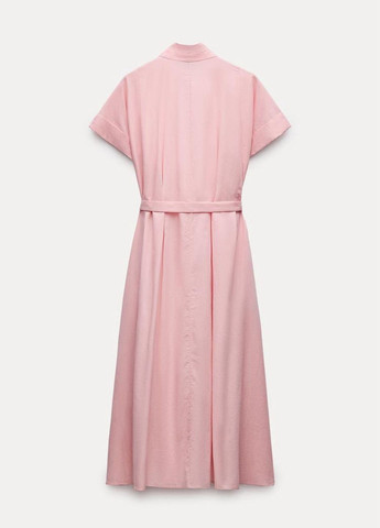 Светло-розовое праздничный, коктейльное, повседневный, вечернее, кэжуал, деловое, пляжное платье Zara