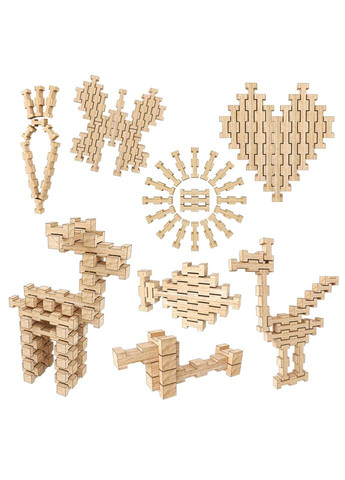 Дерев'яний конструктор "Фантазія" Igroteco 900057, 60 деталей No Brand (316914574)