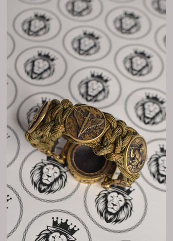 Браслет Дшв с Вороном и вегвизиром, гербом, казаком из бронзы плетение Модиф. акулий зуб+ брелок в подарок No Brand (341739020)