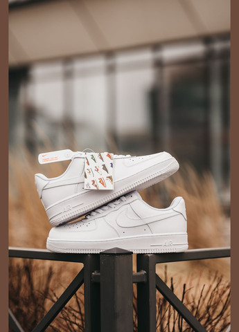 Білі Осінні кросівки чоловічі і жіночі nike air force 1 '07 premium white | найк аір форс 1 преміум білі No Brand