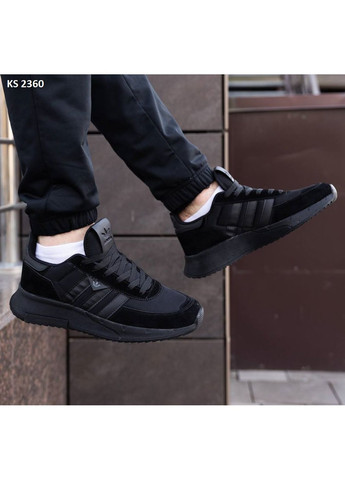 Черные демисезонные кроссовки мужские adidas all black адидас No Brand