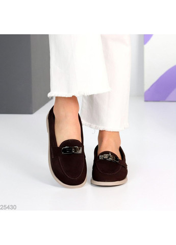 No Brand Лофери жіночі Lirina з натуральної замші, шоколадні темно-коричневий з, — (361119972)