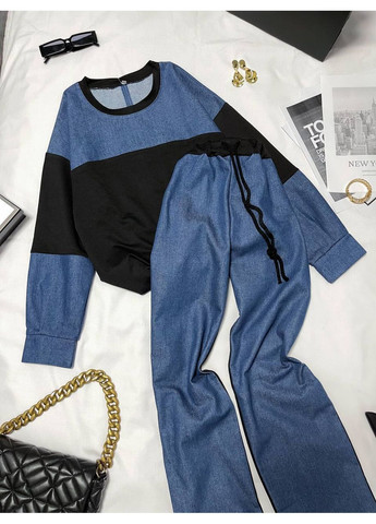 Костюм женский турецкая двунитка +джинс,штаны и кофта Україна (354809848)