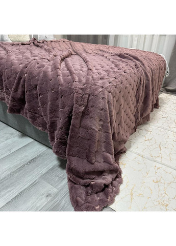 Стильне покривало фіолетового кольору "Luxury Fur" з 3D-Ворсом, Євро 200х230 см– миттєвий затишок та стиль! No Brand (368565097)