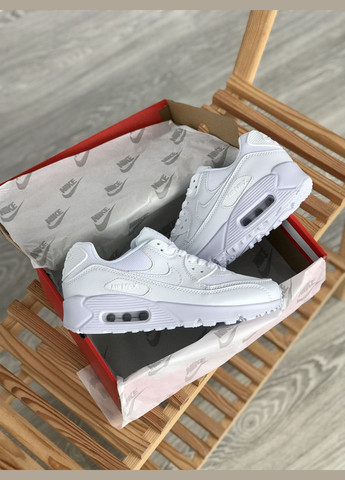 Кроссовки женские и мужские Nike Air Max 90 white | Найк Аир Макс 90 белые No Brand белые демисезоны (307288640)