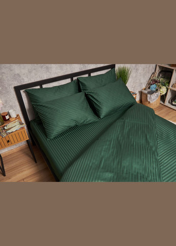 Комплект постельного белья Satin Stripe «» полуторный евро 160х220 наволочки 2х40х60 (MS-820005305) Moon&Star Stripe Verdant (296910047)