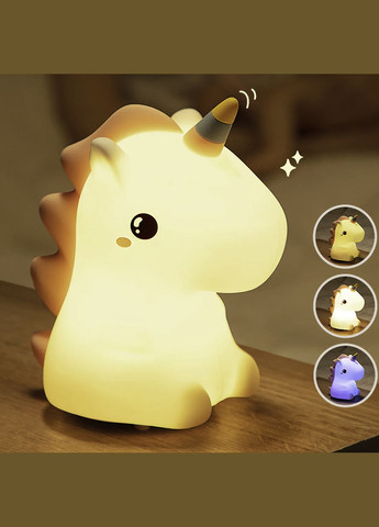 Сенсорный ночник-светильник тактильный аккумуляторный силиконовый с пультом управления "Единорог" No Brand (334011321)