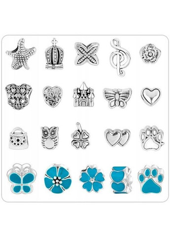 Детский набор для творчества для создания шарм браслетов и колье. из бусин в подарочной коробке 63 шт. No Brand (362700339)