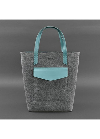 Фетрова жіноча сумка D.D. з шкіряними бірюзовими вставками BlankNote Шоппер (348359280)