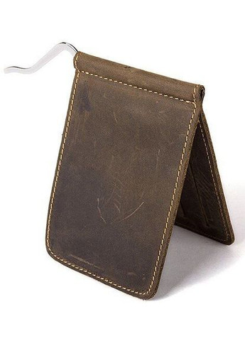 Компактный зажим для денег с 4 слотами для карточек из натуральной кожи коричневый (sku_14935) No Brand (329901820)