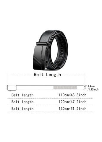 Чоловічий класичний ремінь з натуральної шкіри, автоматична пряжка, стильний чорний для щоденного носіння No Brand (362682262)