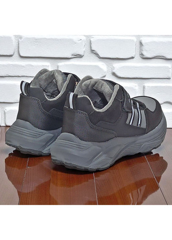 Серые спортивные, повседневные, кэжуал осенние ортопедические утепленные хайтопы демисезонные подростковые кроссовки на липучке для мальчика подростка Tom.M